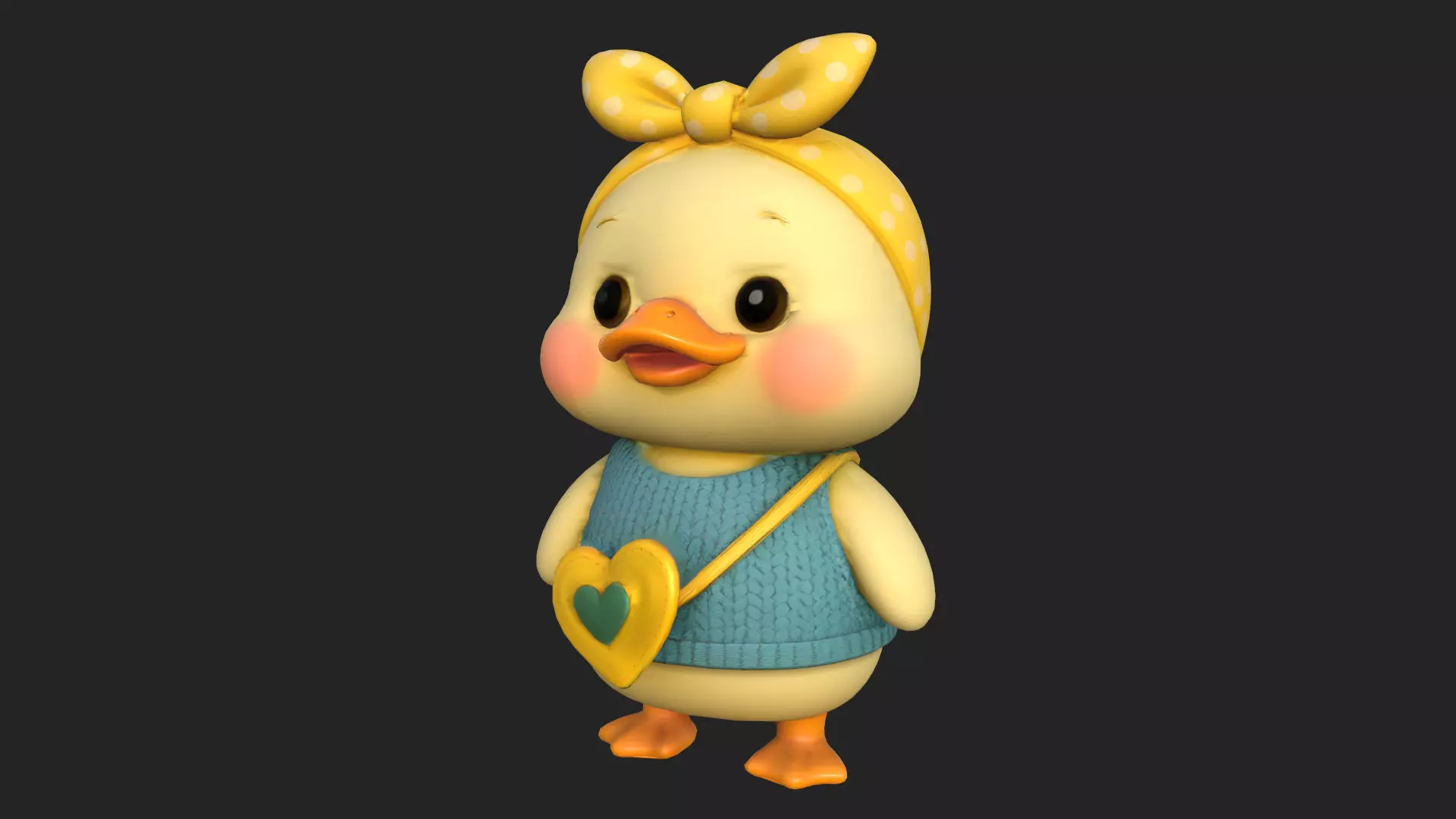 cartoon duckling 3D Model 001 Low-poly 3D model