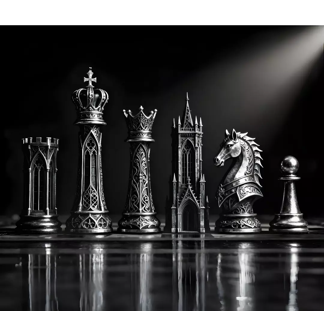 Gothic Chess Set Pieces Ornate Fantasy 3D print model