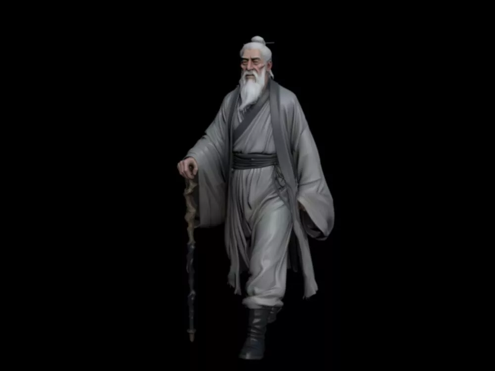 Ancient Chinese elder 3D model