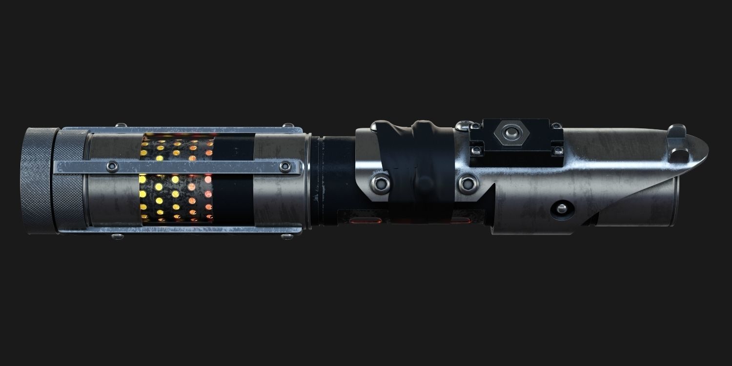 Lightsaber weapon with light 3D model_3