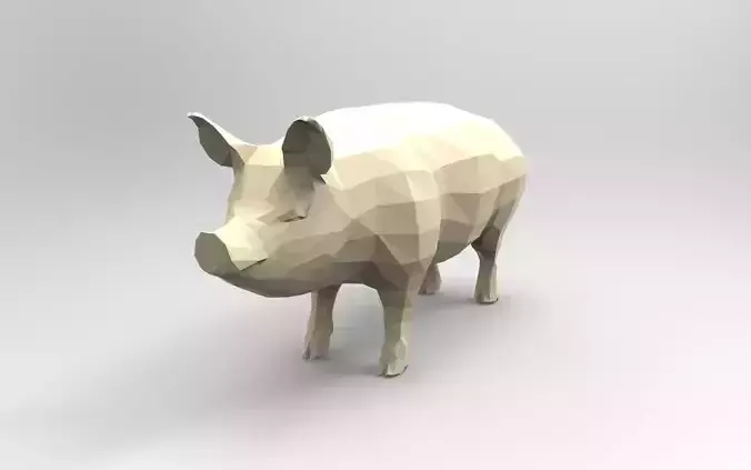 Pig 3D printable low-poly