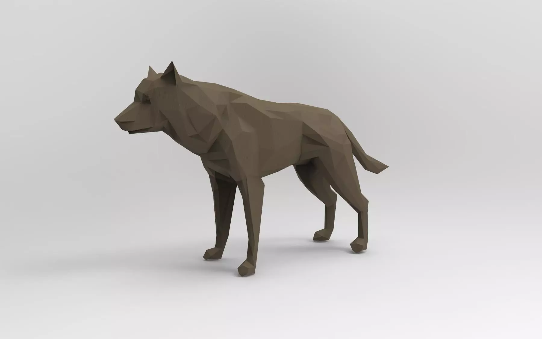 Wolf 3D Printable Low-poly  3D print model_0
