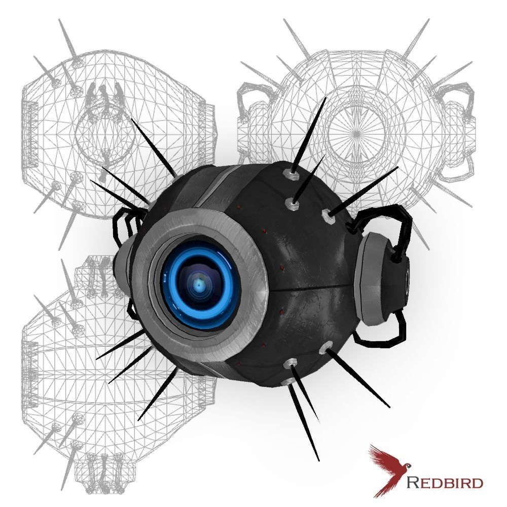 Drone Sci-fi low poly Low-poly 3D model_0