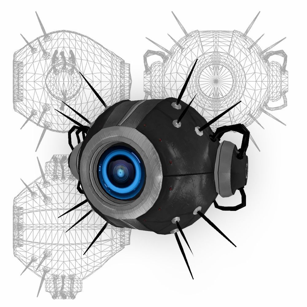 Drone Sci-fi low poly Low-poly 3D model_1