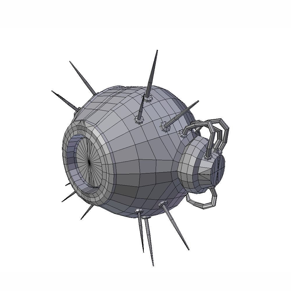 Drone Sci-fi low poly Low-poly 3D model_2