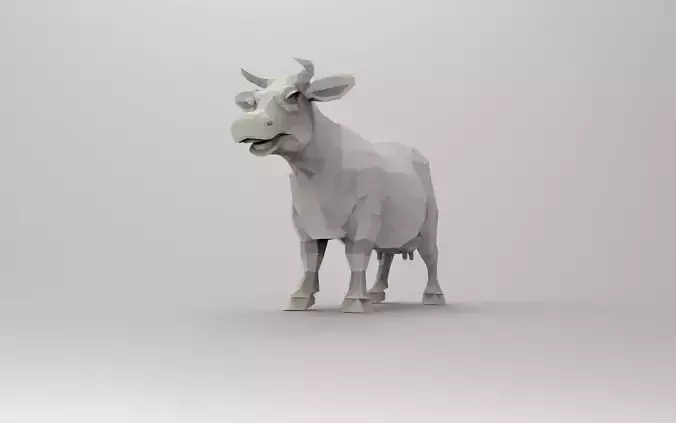 Cow 3D Printable Low-poly 