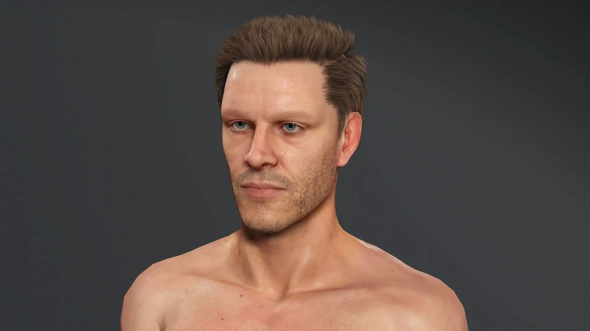 Realistic Male Body 3D Model Athletic Human Character Low-poly 3D model