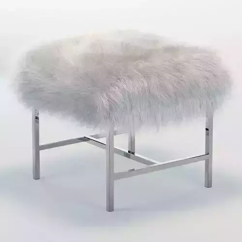 Tavi mongolian faux fur stool