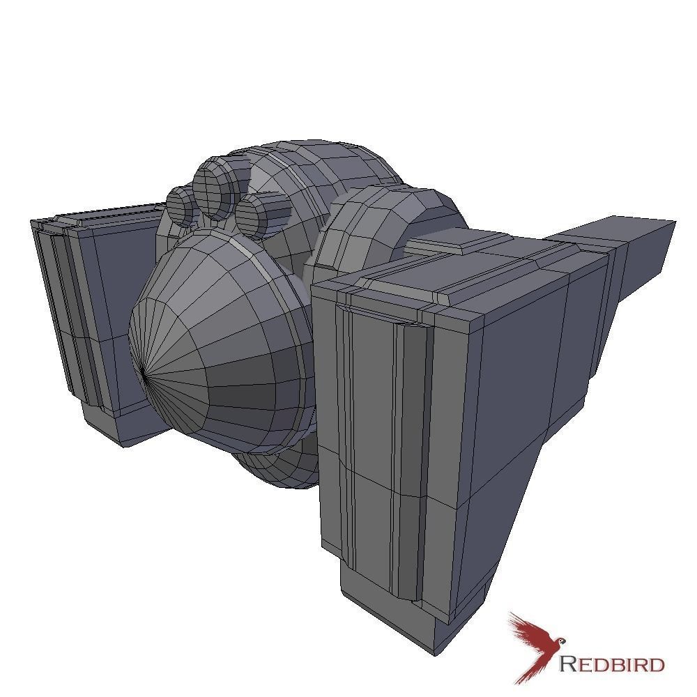 Drone 02 Sci-fi low poly Low-poly 3D model_4