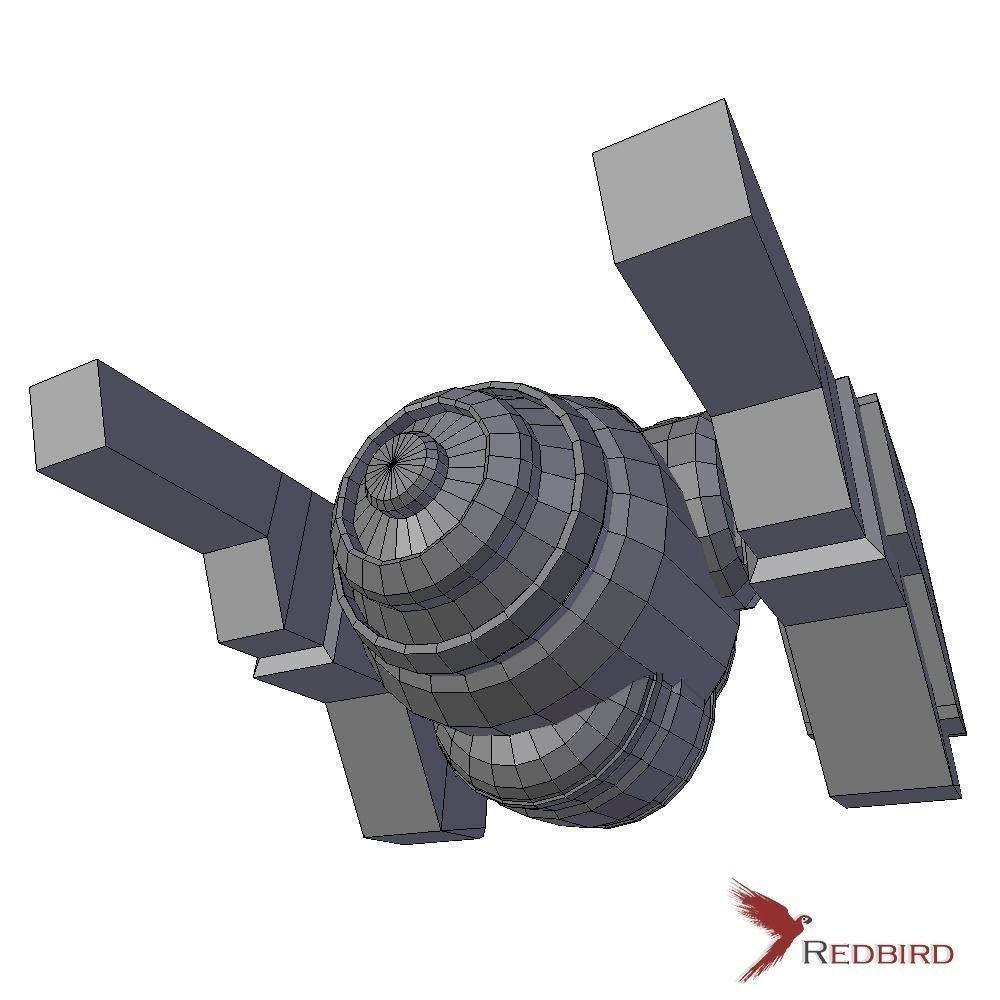 Drone 02 Sci-fi low poly Low-poly 3D model_2