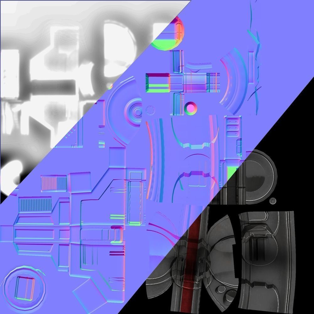 Drone 02 Sci-fi low poly Low-poly 3D model_6