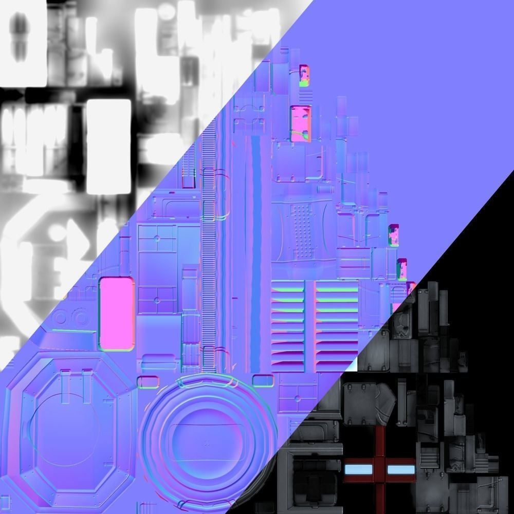 Drone 03 Sci-fi low poly Low-poly 3D model_7