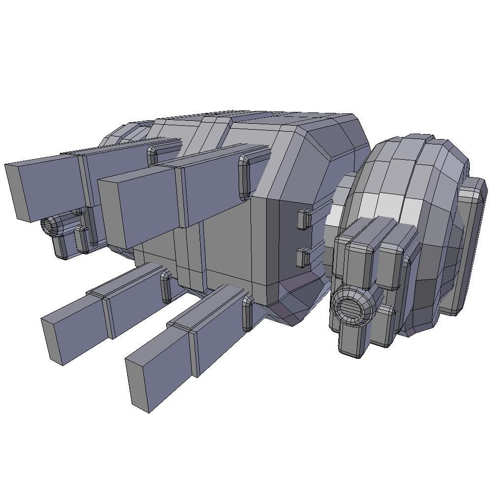 Drone 03 Sci-fi low poly Low-poly 3D model_5