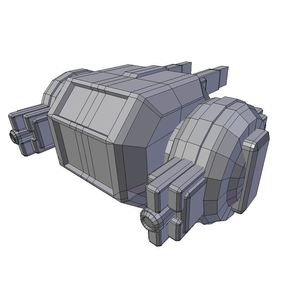 Drone 03 Sci-fi low poly Low-poly 3D model_6