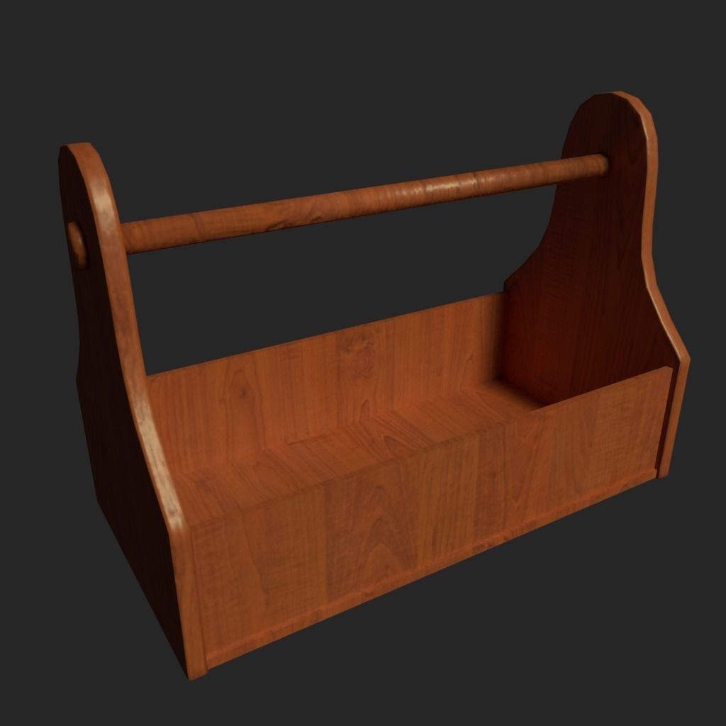 Low-poly toolbox wooden screwdriver Free low-poly 3D model_1