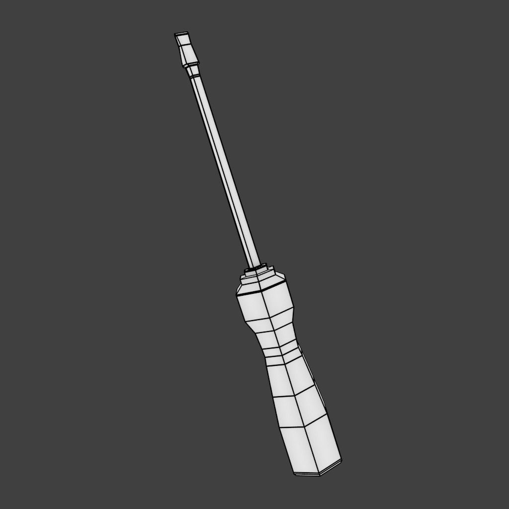 Low-poly toolbox wooden screwdriver Free low-poly 3D model_10