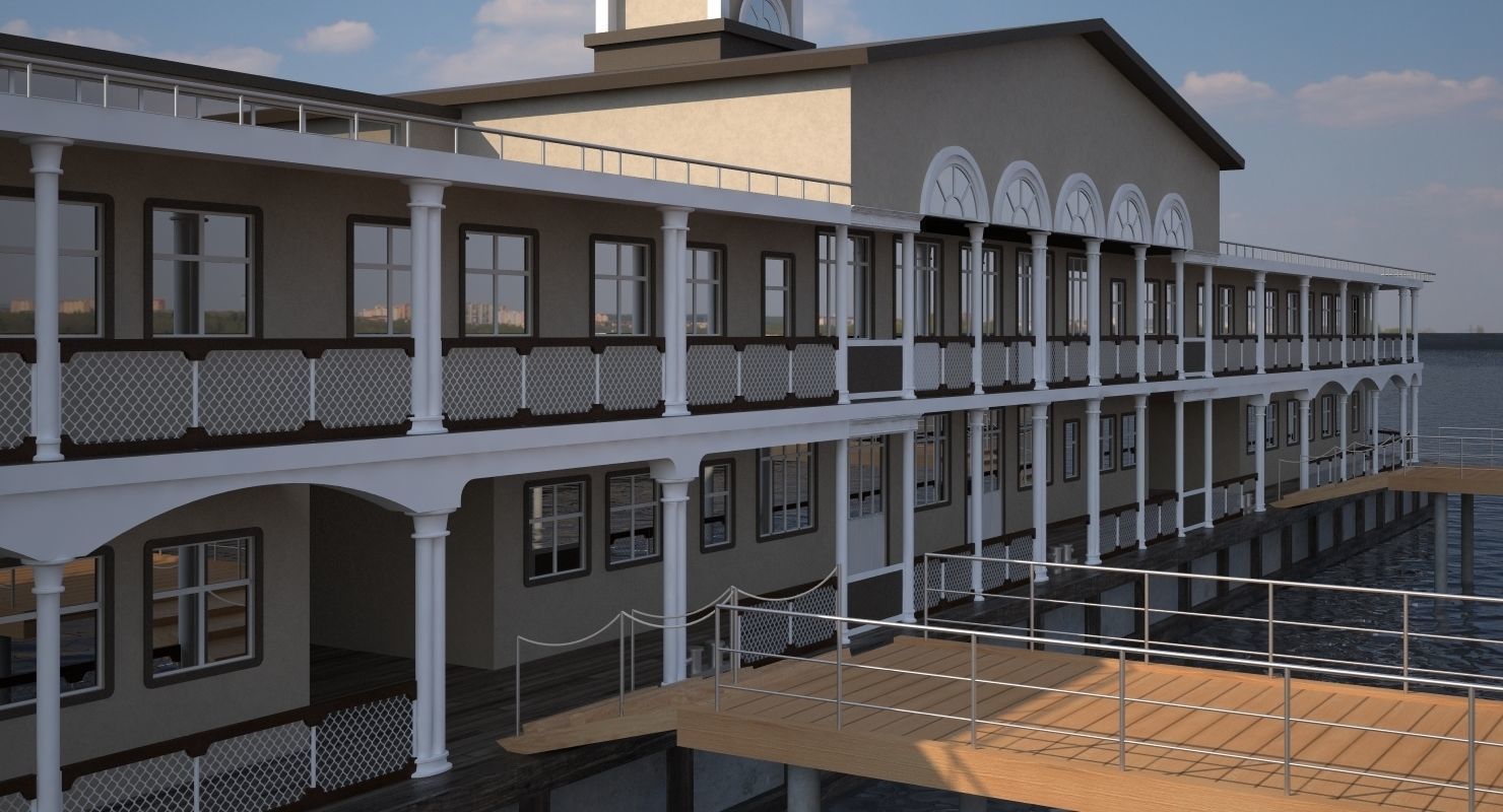 Landing Stage Ship 3D model_4