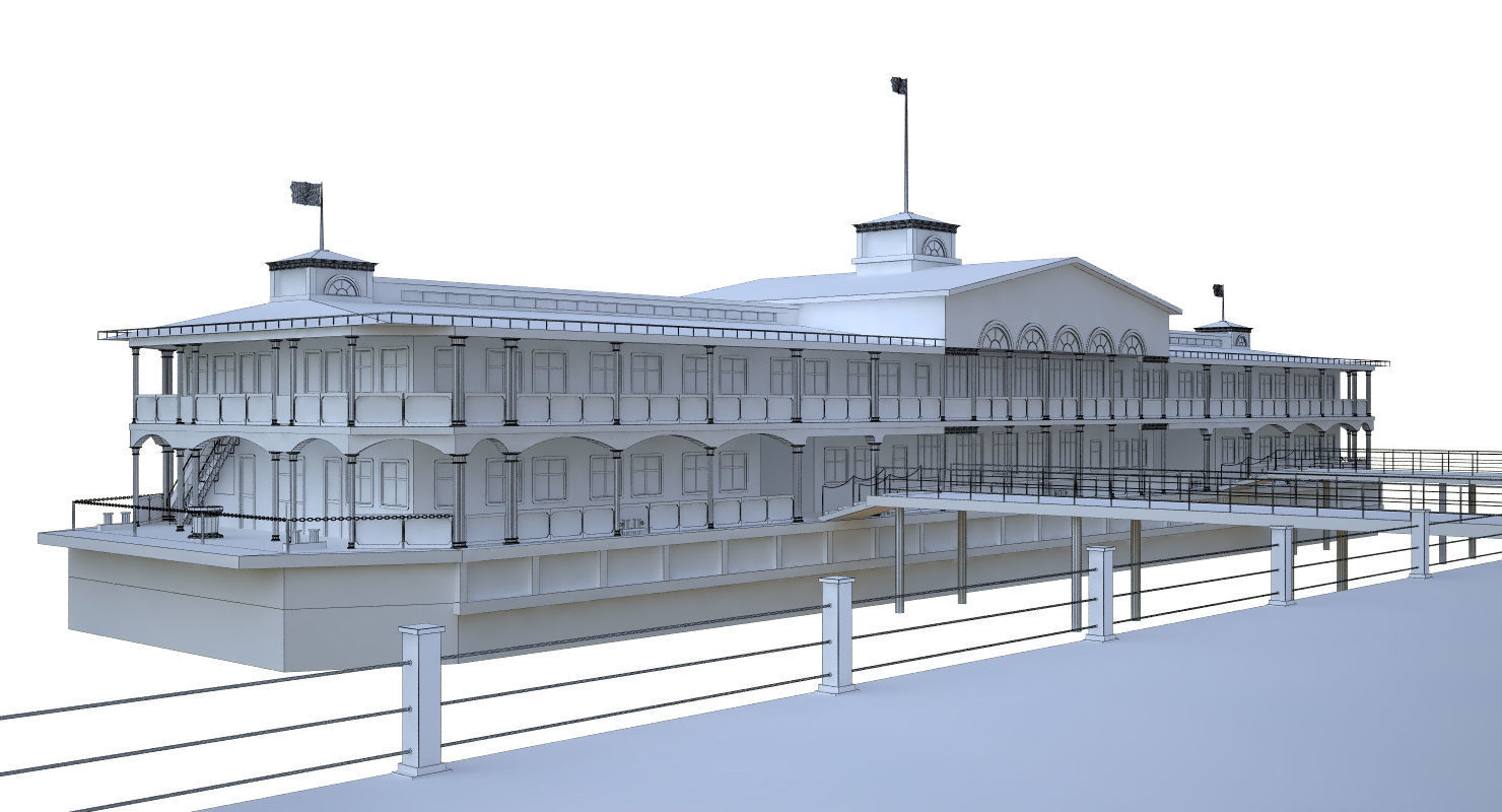 Landing Stage Ship 3D model_7