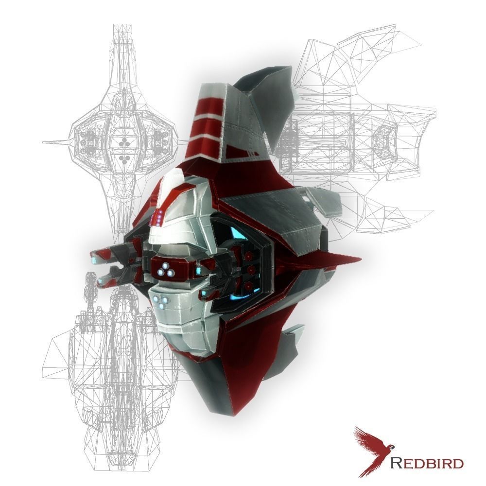 Drone 04 Sci-fi low poly Low-poly 3D model_0