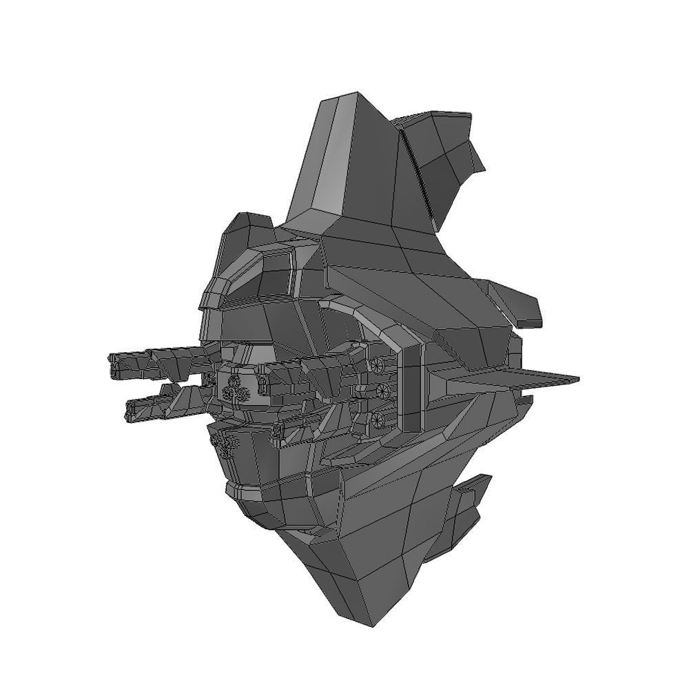 Drone 04 Sci-fi low poly Low-poly 3D model_4