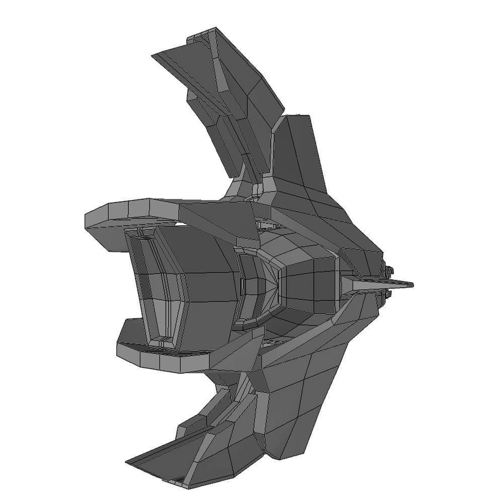 Drone 04 Sci-fi low poly Low-poly 3D model_5