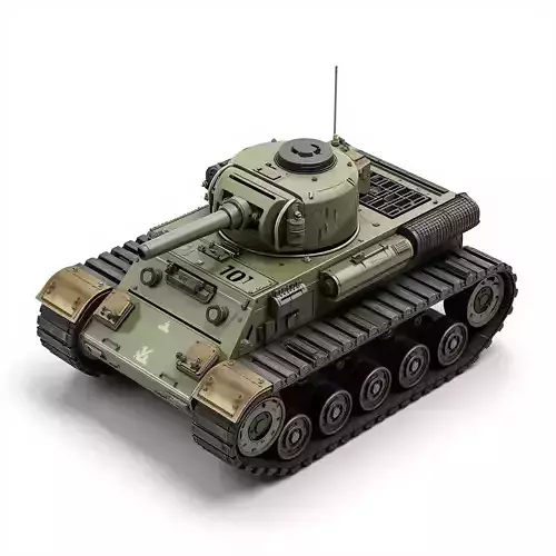 Stylized Chibi Sci-Fi Battle Tank 3d