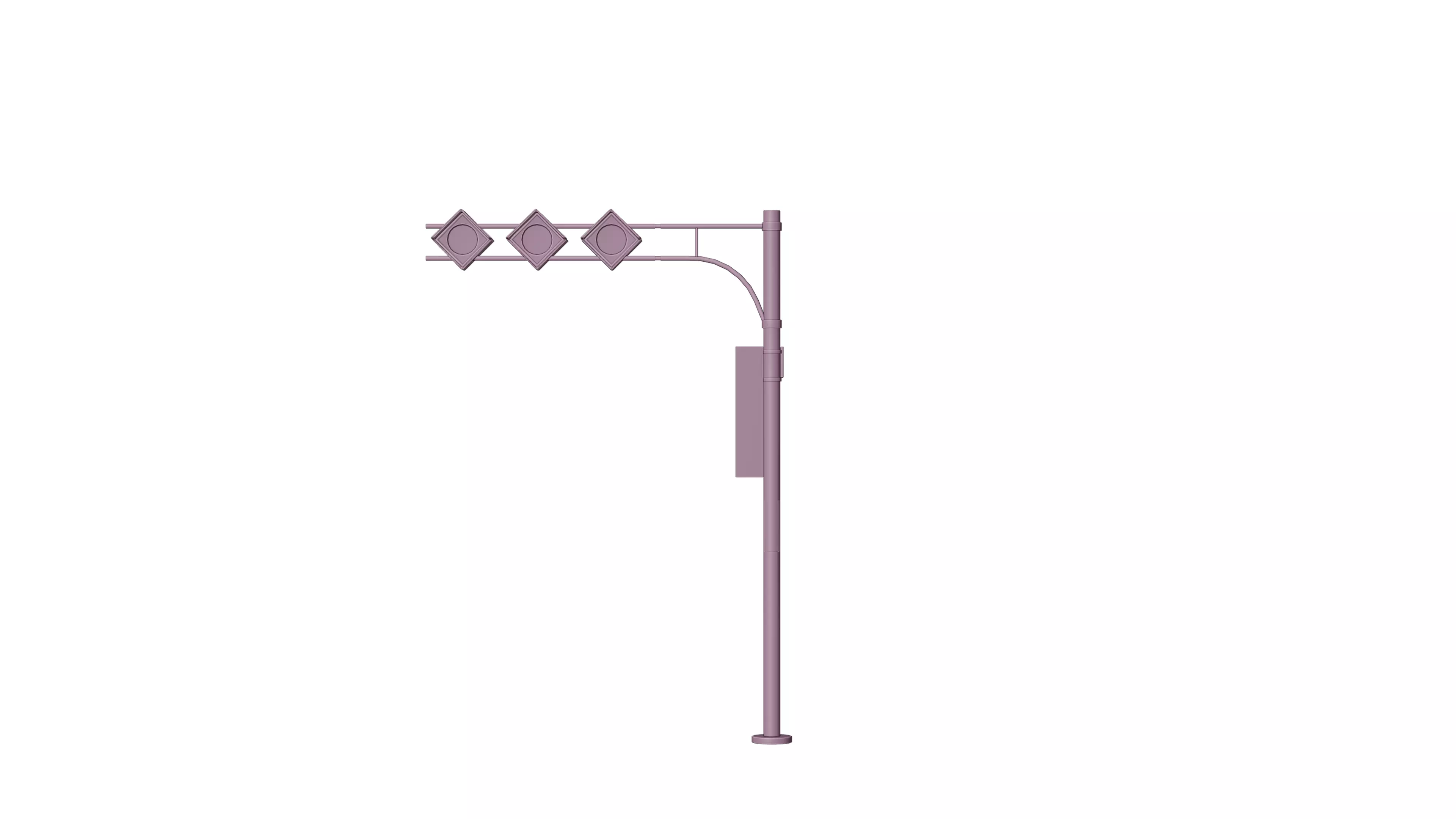 Modular Futuristic Traffic Signal Pole Low-poly 3D model