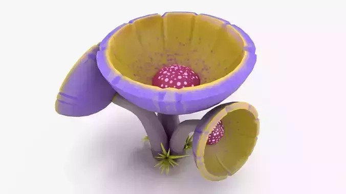 Mushroom V9 PBR Low-poly 3D model 2