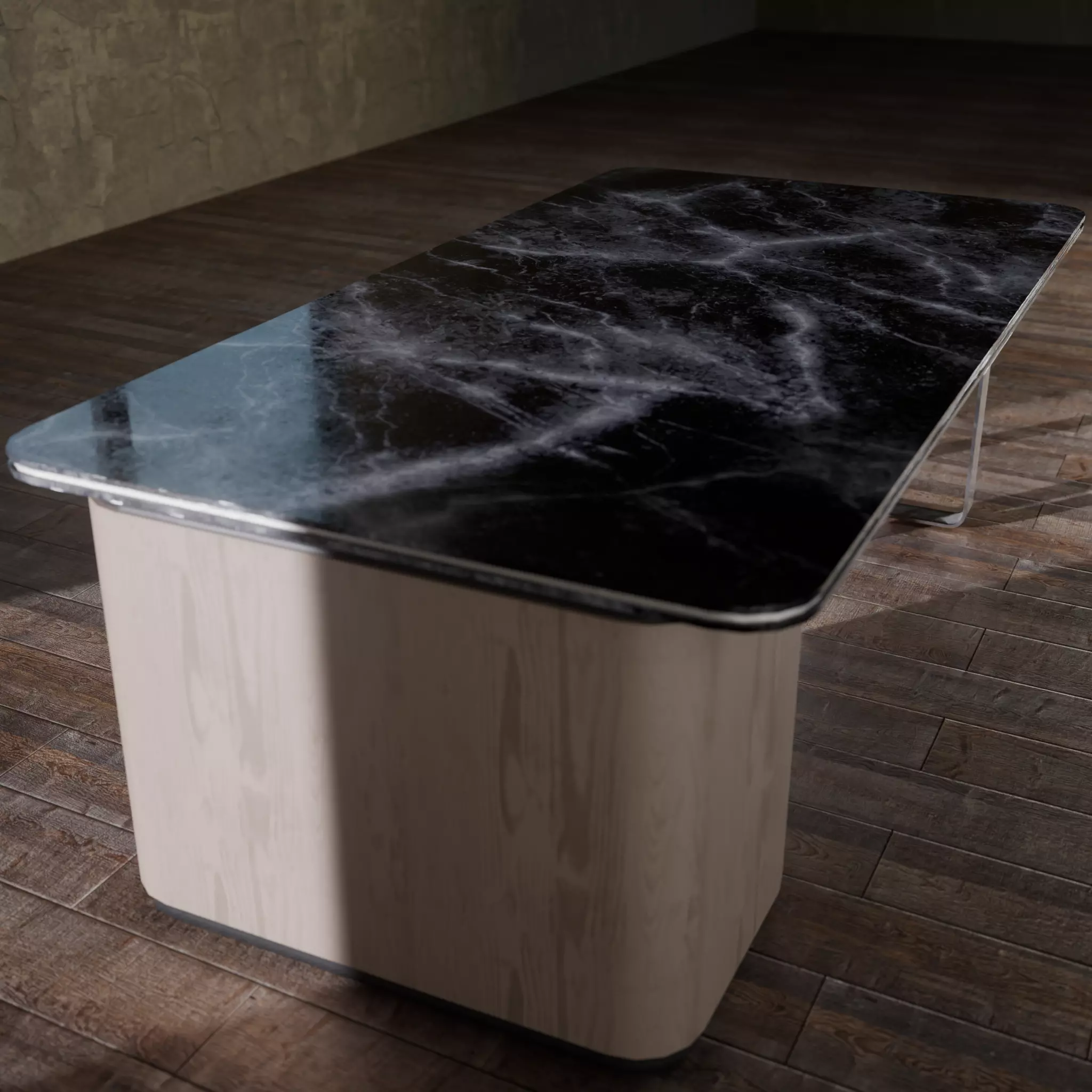 Modern Marble Top Office Table Low-poly 3D model