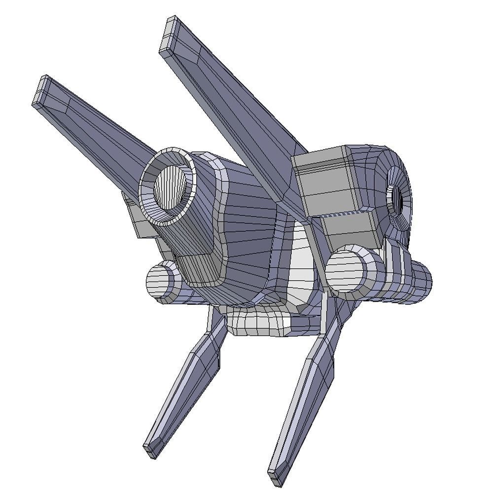 Drone 05 Sci-fi low poly Low-poly 3D model_7