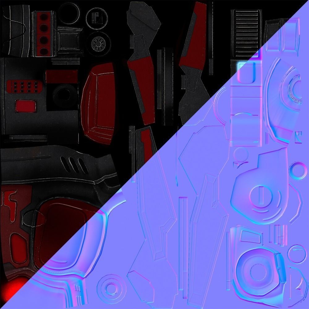 Drone 05 Sci-fi low poly Low-poly 3D model_8