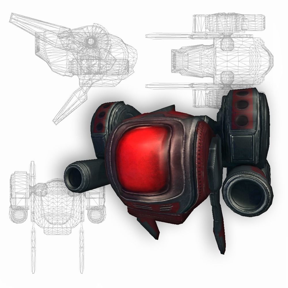 Drone 05 Sci-fi low poly Low-poly 3D model_1