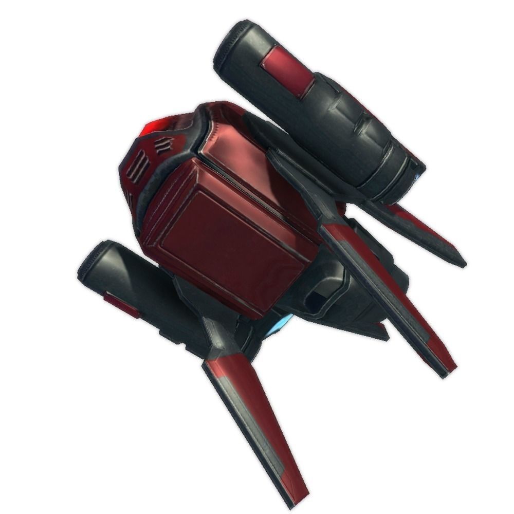 Drone 05 Sci-fi low poly Low-poly 3D model_4