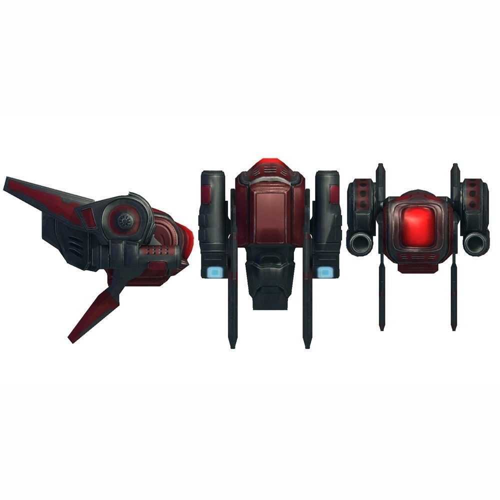 Drone 05 Sci-fi low poly Low-poly 3D model_5