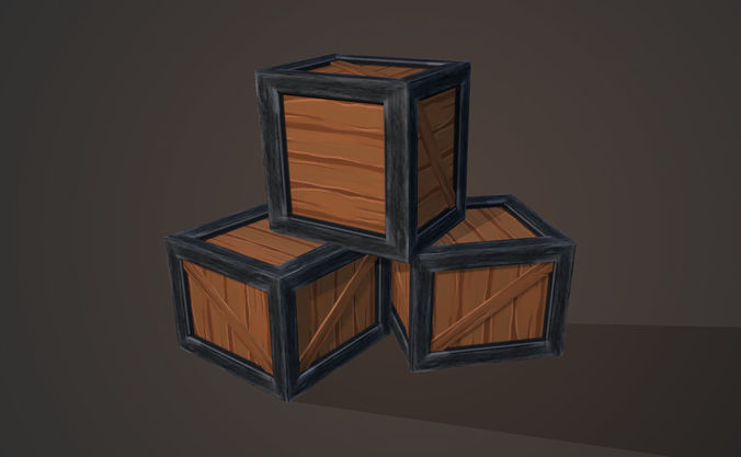 box   chests Low-poly 3D model