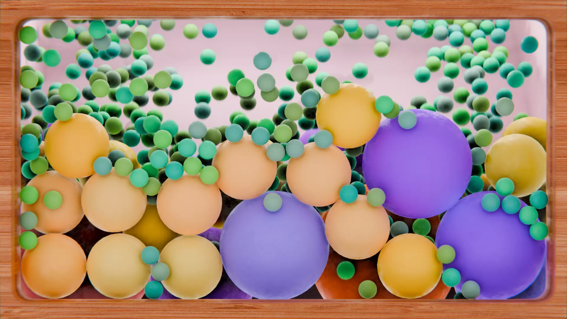 Colorful Balls Simulation - Full Blender Scene with Rigid Body 3D model
