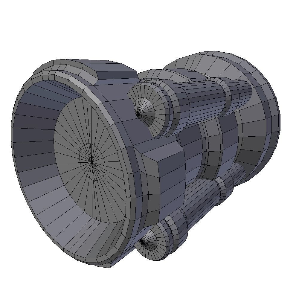 Starship engine 01 Sci-fi low poly Low-poly 3D model_6