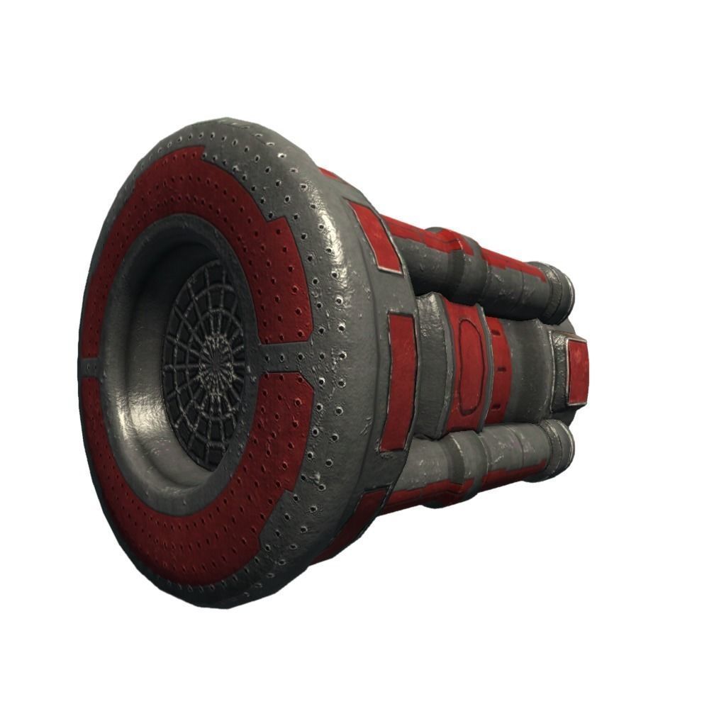 Starship engine 01 Sci-fi low poly Low-poly 3D model_3