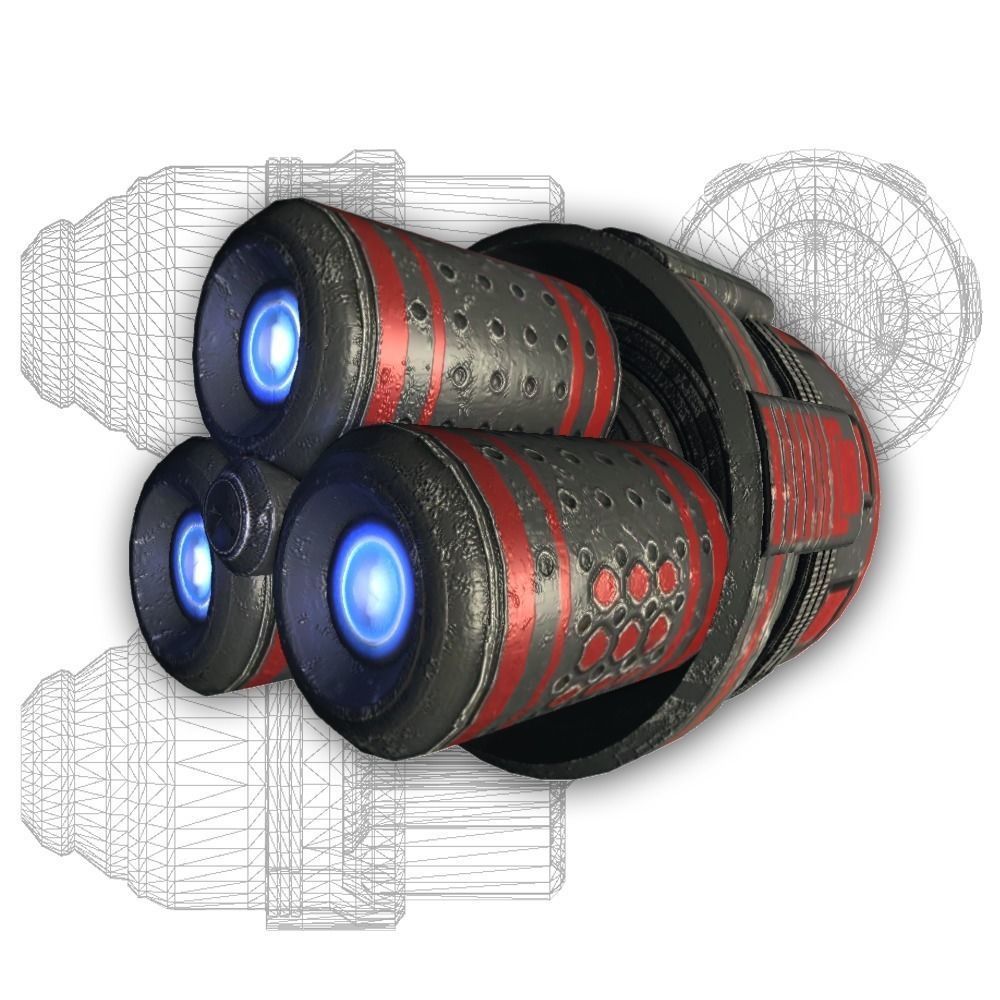 Starship engine 03 Sci-fi low poly Low-poly 3D model_1