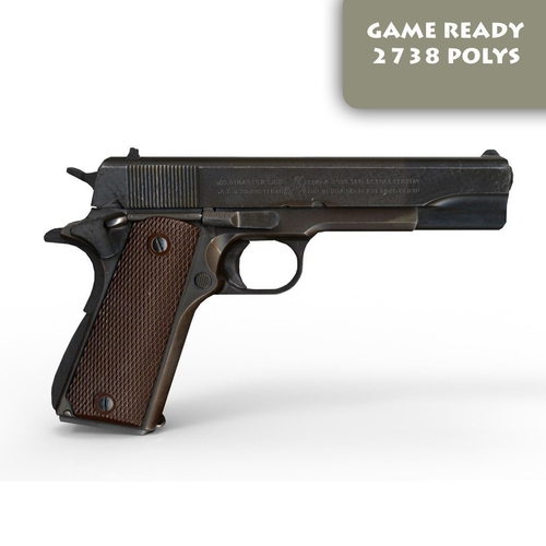 Colt 1911 Low-poly 3D model