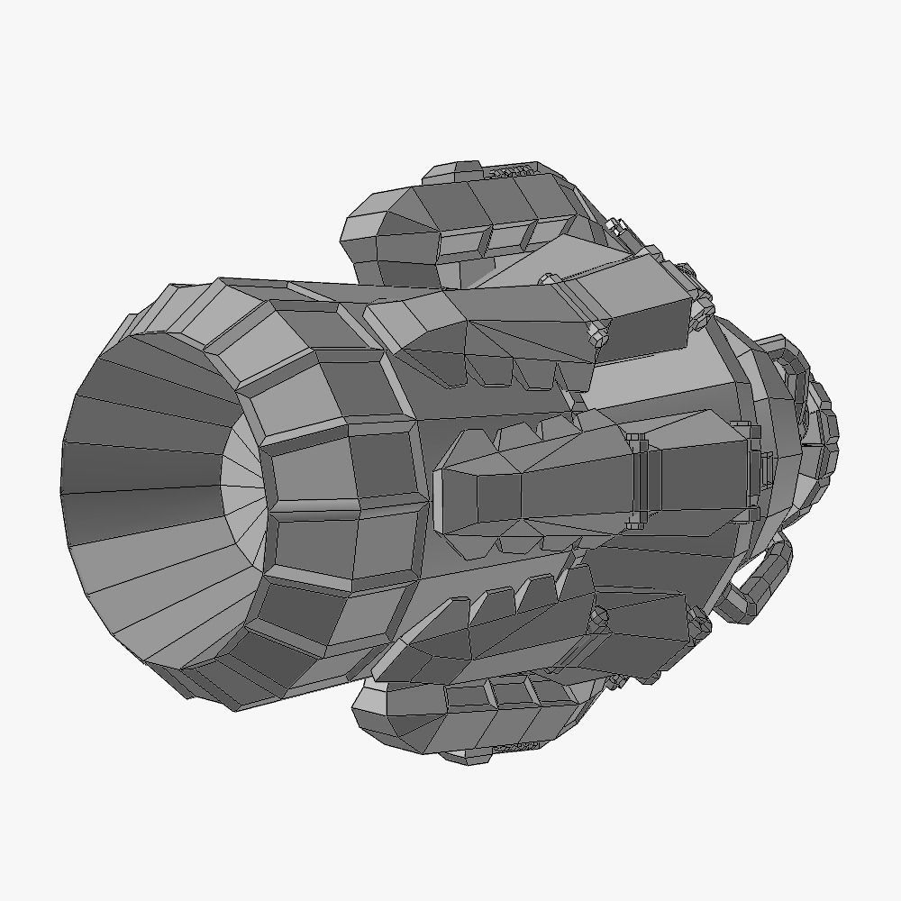 Starship huge engine 04 Sci-fi low poly Low-poly 3D model_5