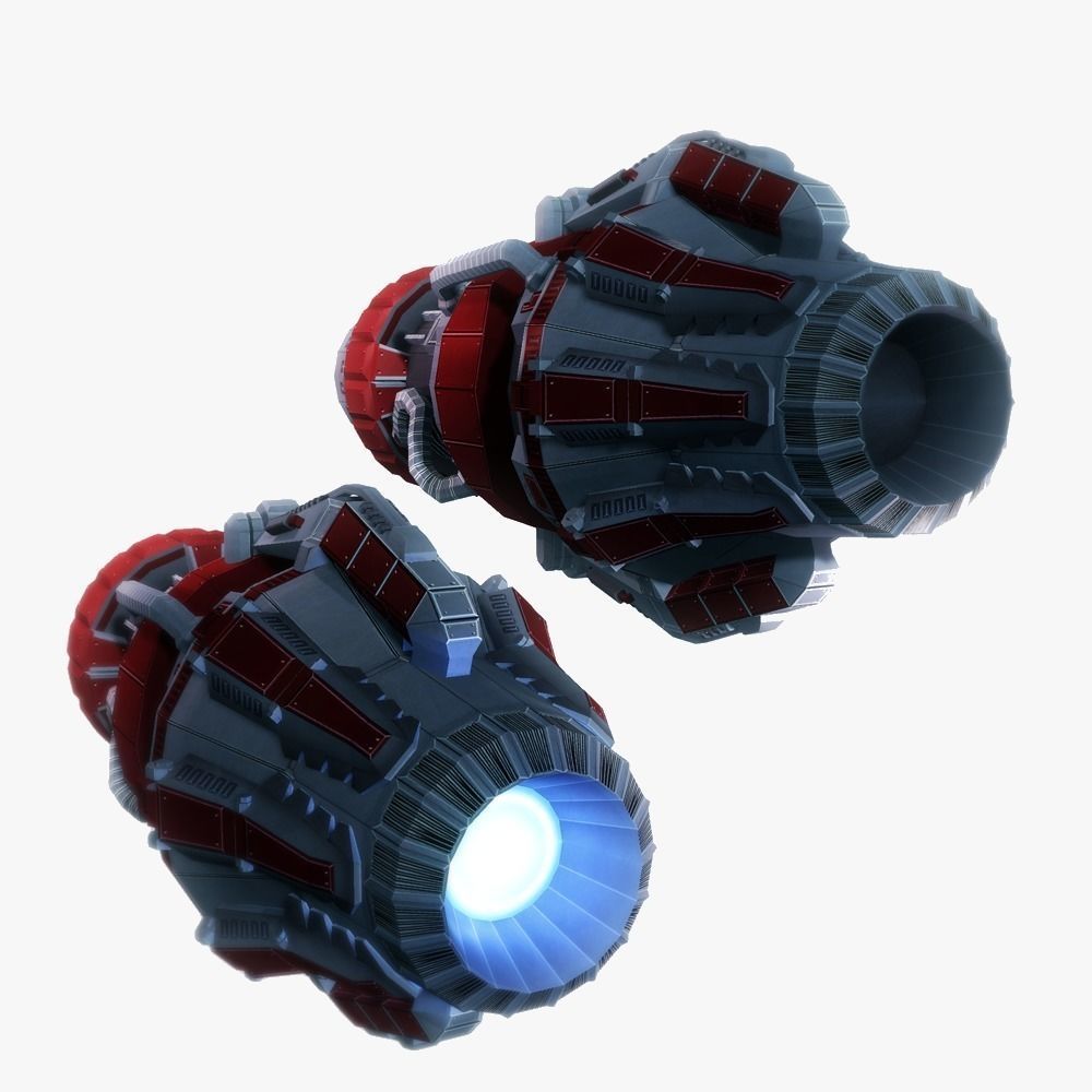 Starship huge engine 04 Sci-fi low poly Low-poly 3D model_3
