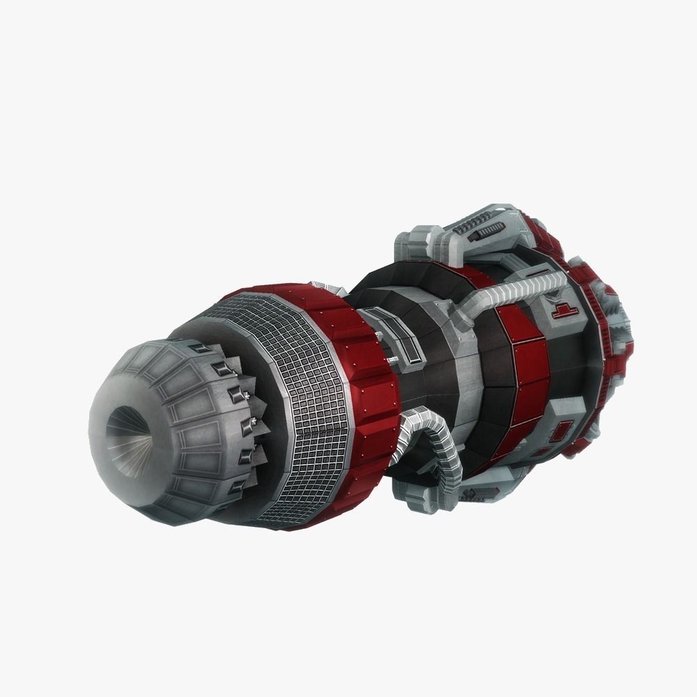 Starship huge engine 04 Sci-fi low poly Low-poly 3D model_2