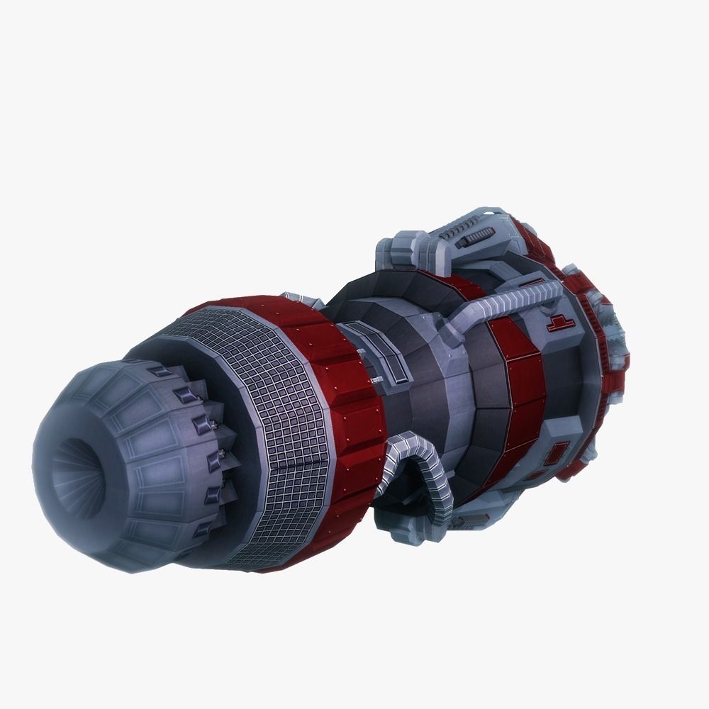 Starship huge engine 04 Sci-fi low poly Low-poly 3D model_1