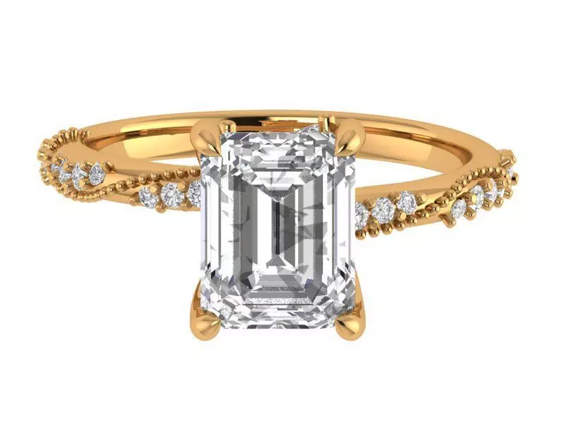 Radiant Engagement Ring 3D print model