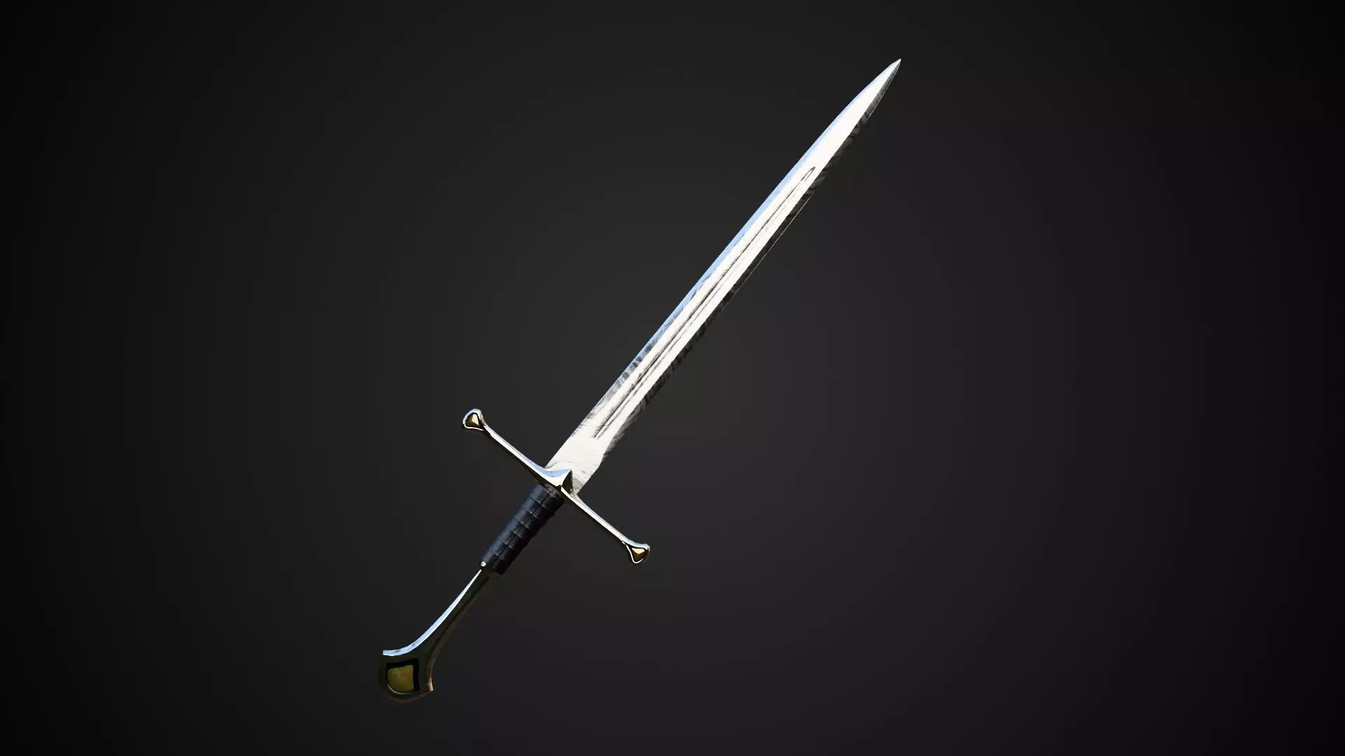 Bastard Sword Low-poly 3D model