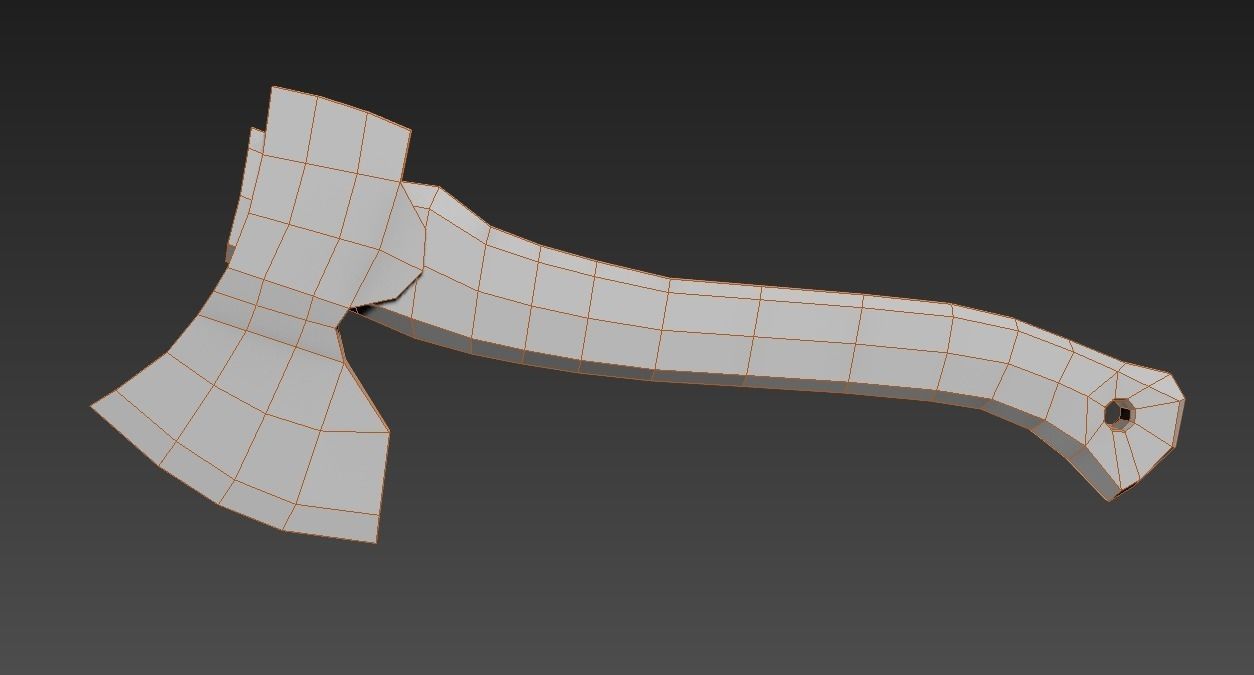 Axe game ready Low-poly 3D model_9