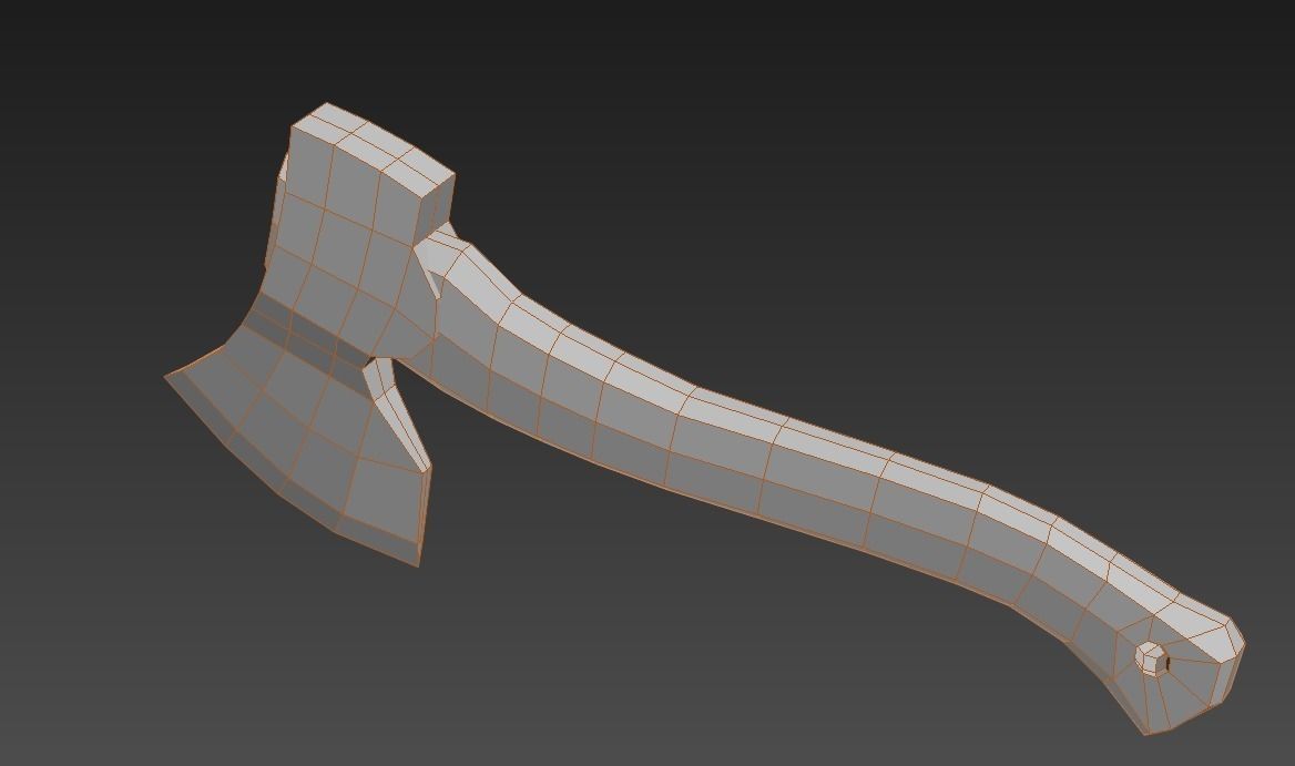 Axe game ready Low-poly 3D model_8