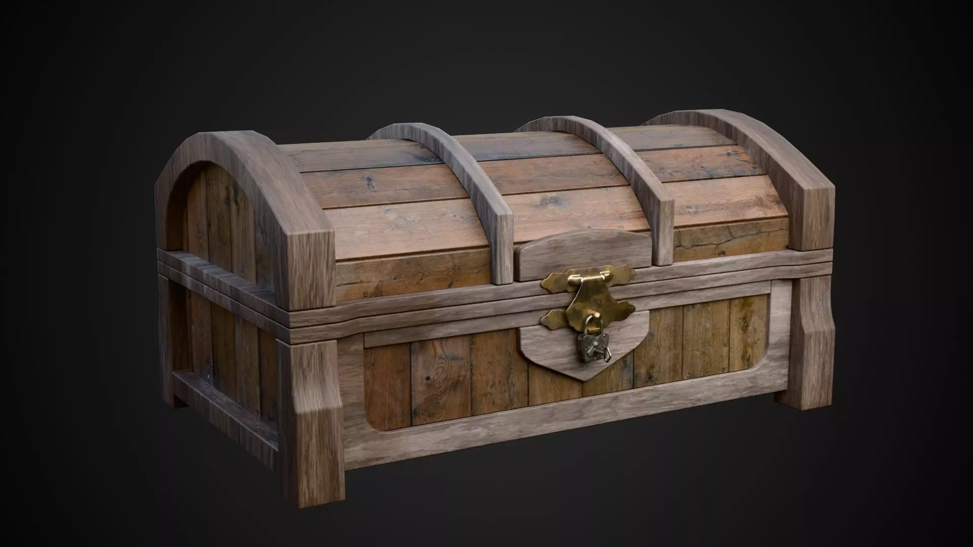 Treasure Chest Low-poly 3D model
