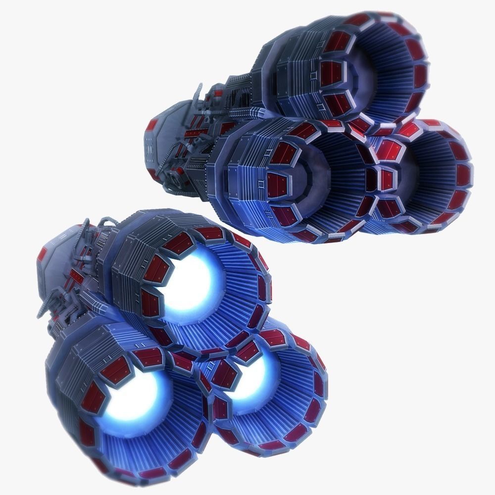 Starship huge engine 05 Sci-fi low poly Low-poly 3D model_4